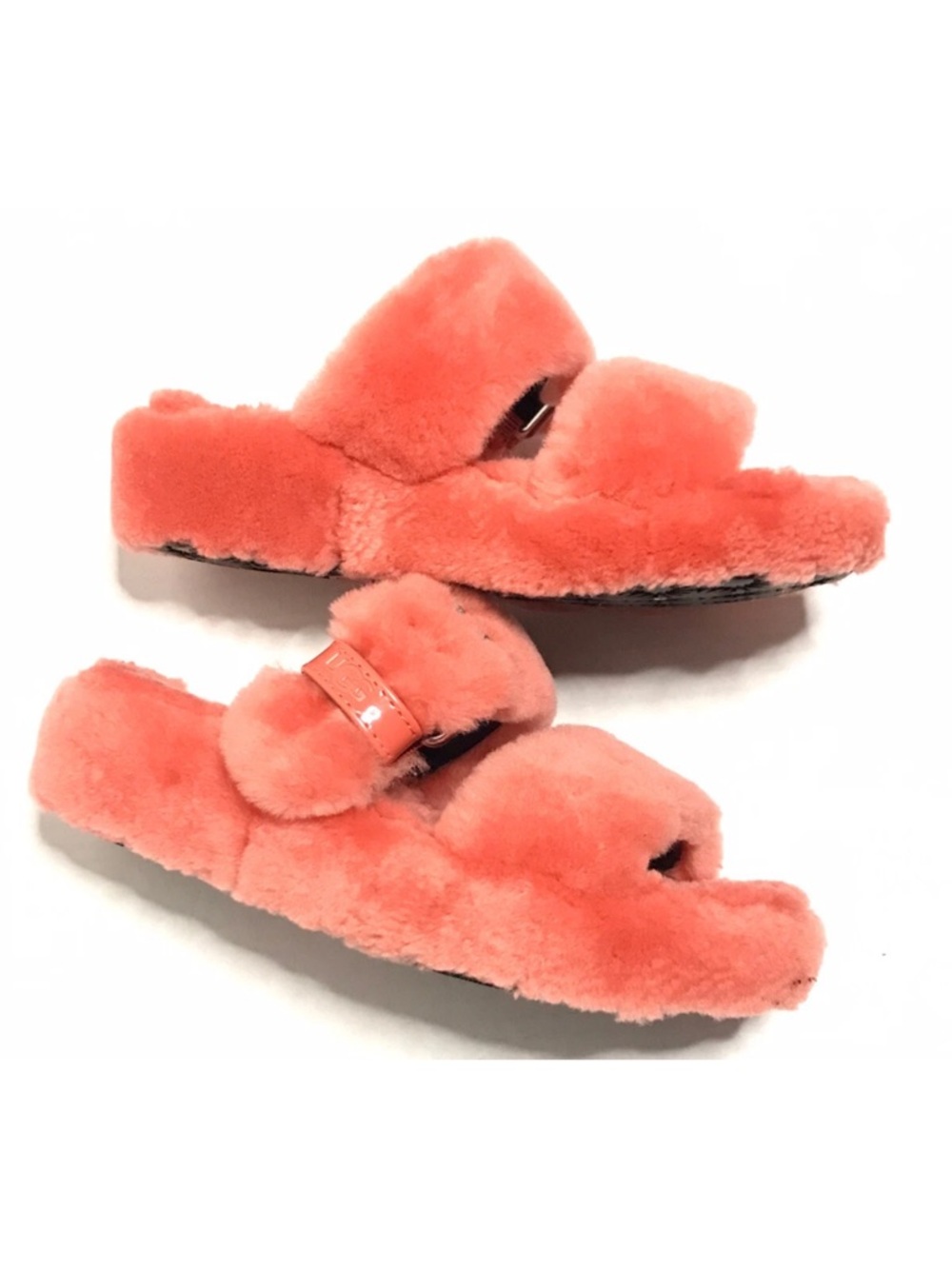 UGG  | Fuzz Yeah Slippers Women's Size 6 Orange Comfort Side Buckle Flats - Picture 5 of 10